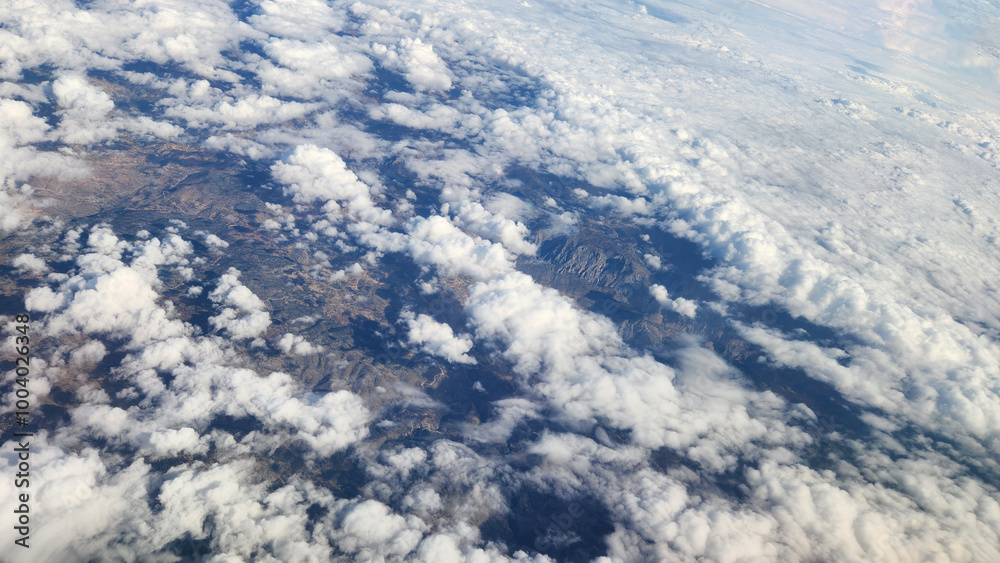 Naklejka premium Cloudscape on Taurus Mountains viewed from an airplane in a september day