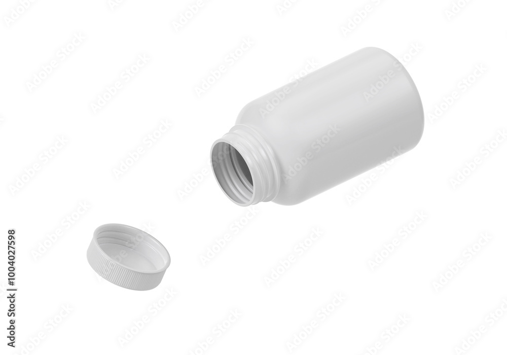Blank plastic pill bottle, transparent background Blank plastic pill bottle, transparent background