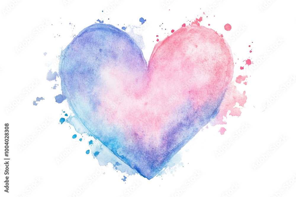 Watercolor heart with soft pastel hues ,Isolated on transparent background Watercolor heart with soft pastel hues ,Isolated on transparent background