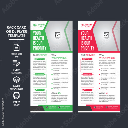 Modern Rack card or DL flyer template