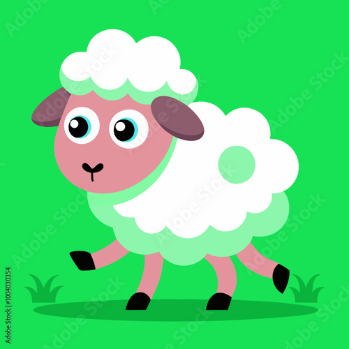 Cute cartoon sheep vector illustration. stock illustration