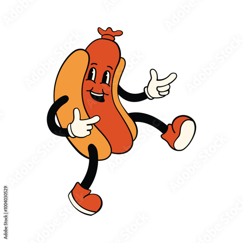 A hot dog cartoon