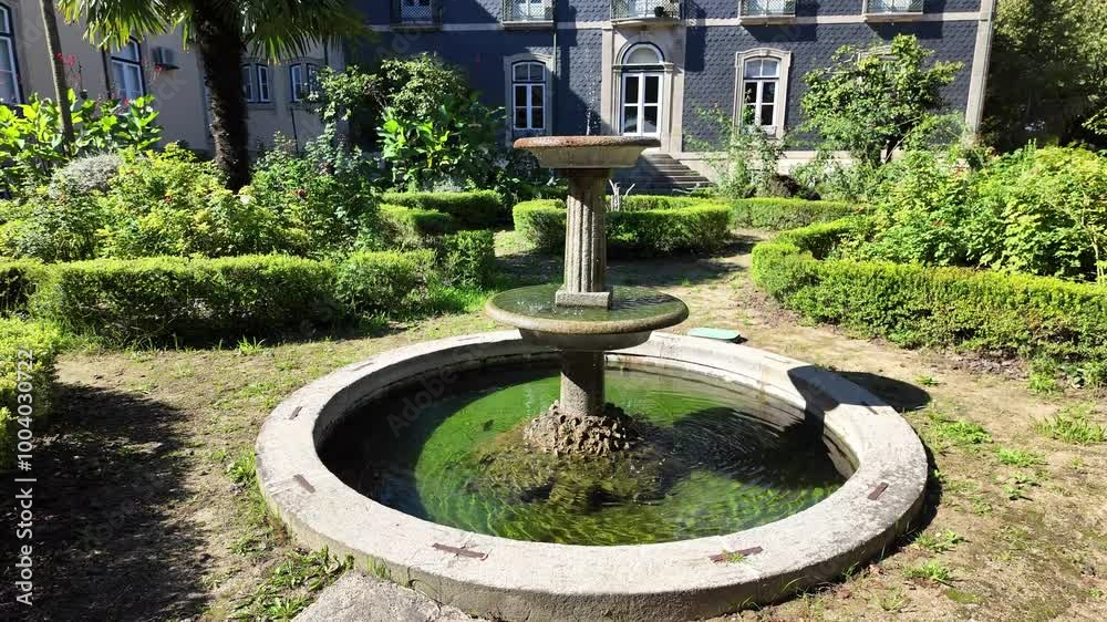 Charming Fountain in Front of Colonial European House
Charming Fountain in Front of Colonial European House