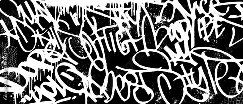 Calligraphy graffiti background. Vector graphic graffiti art with splatter, scribbles, tagging, and drips with brushed effect.