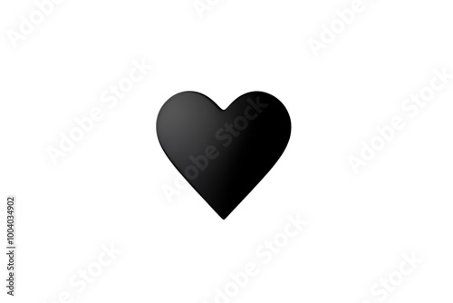 Small minimalist heart symbol in black ,Isolated on transparent background