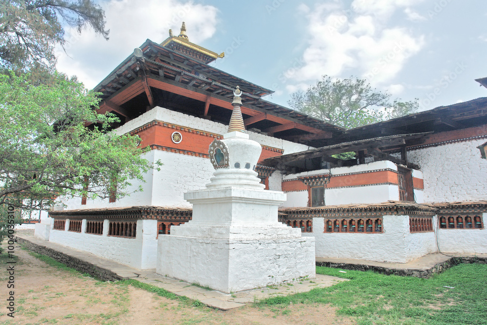 Fototapeta premium Kyichu Lhakhang Himalayan Buddhist temple situated in Lango Gewog of Paro Dzongkhag in Bhutan. 