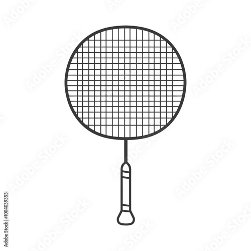 Line drawing of a badminton racket
