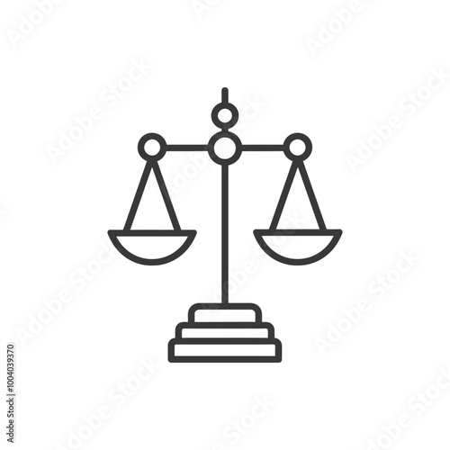 Line drawing of a balanced scale with two bowls