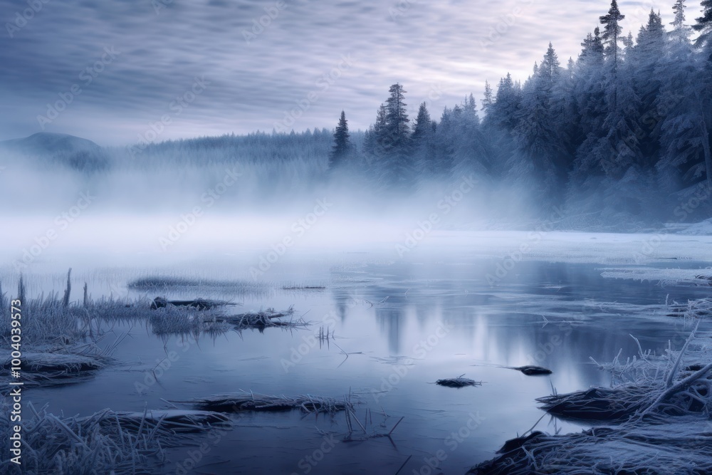 Frozen lakes fog landscape outdoors nature. Frozen lakes fog landscape outdoors nature.