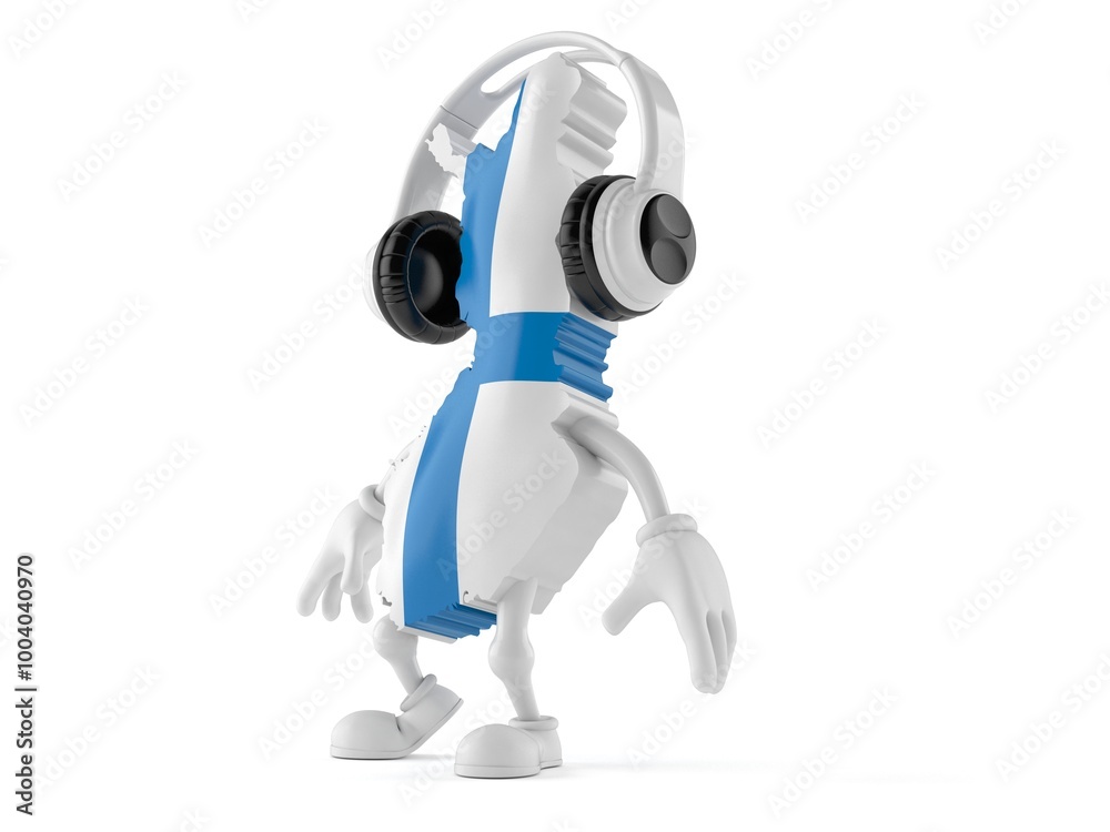 Finland character with headphones