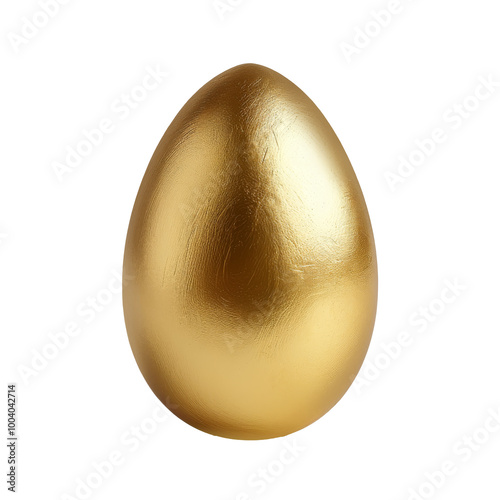 Shiny golden egg isolated on black background photo