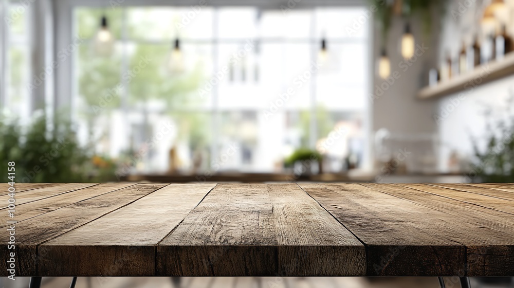 Empty Wooden Table with Party in Garden Background Empty Wooden Table with Party in Garden Background