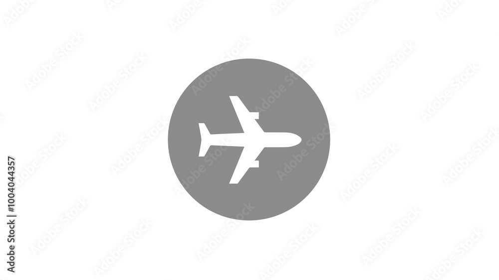 Isolated Mobile airplane mod, travel concept cartoon animated background 4k