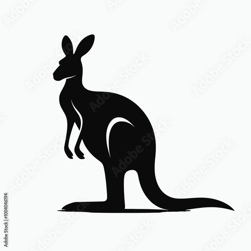 kangaroo silhouette vector illustration, kangaroo silhouette vector illustration on a white background