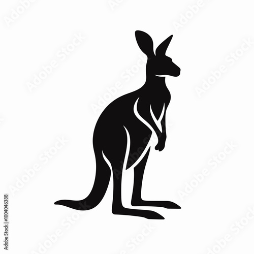 kangaroo silhouette vector illustration, kangaroo silhouette vector illustration on a white background