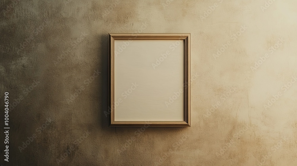 Minimalist square frame in focus on a neutral beige wall, with blank space for text or visuals. Minimalist square frame in focus on a neutral beige wall, with blank space for text or visuals.