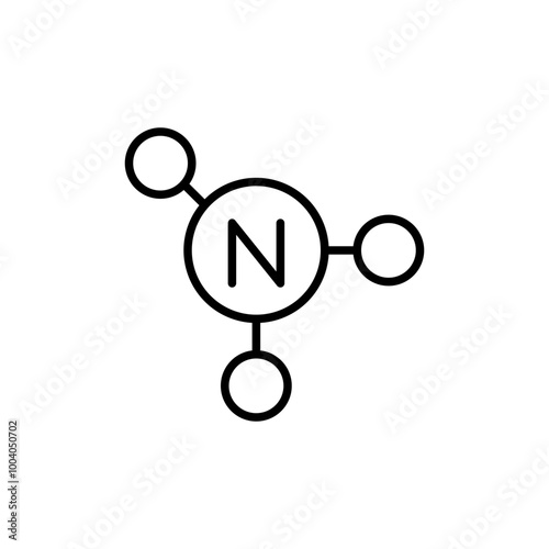 Nitrogen outline icons, minimalist vector illustration ,simple transparent graphic element .Isolated on white background