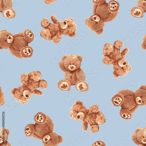 Seamless Cute Teddy Bears Pattern 241006