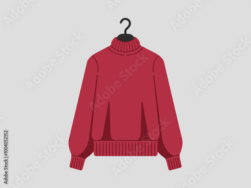 Red Turtleneck Sweater Illustration