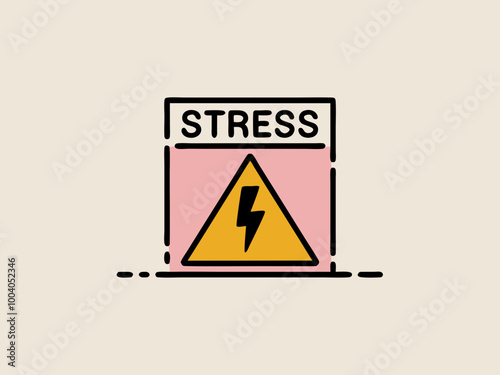 Stress warning sign illustration