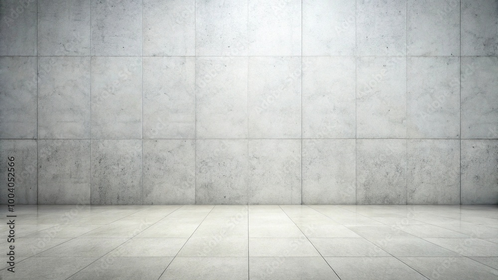 wide-angle white textured concrete wall and white tiled floor wide-angle white textured concrete wall and white tiled floor