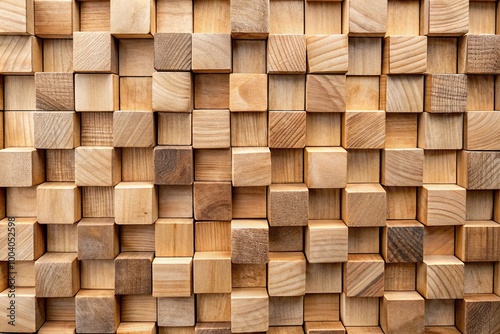 Wide-Angle wood cubic pattern repetitive background