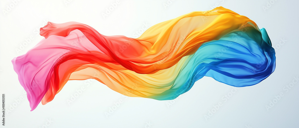 An illustration of rainbow-colored silk fabric symbolizing LGBTQ pride, diversity and freedom. An illustration of rainbow-colored silk fabric symbolizing LGBTQ pride, diversity and freedom.