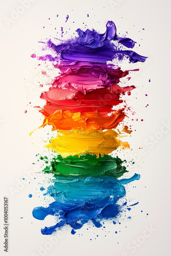 An illustration of rainbow-colored paint, symbolizing LGBTQ pride, diversity and freedom. 