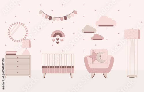 Baby Girl Room Interior