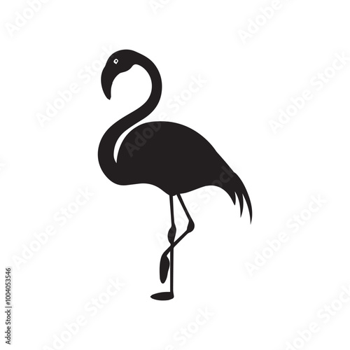 Flamingo Standing silhouette design, Flamingo vector illustration
