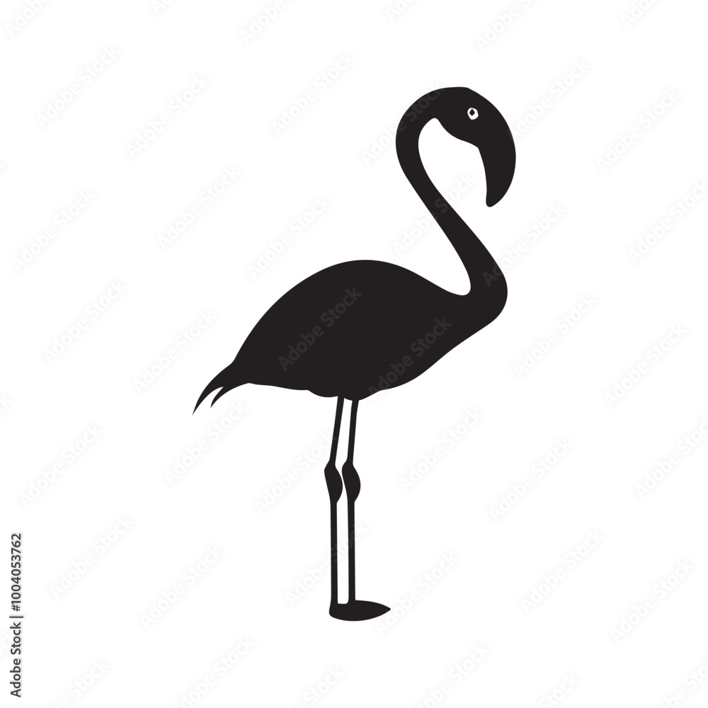 Fototapeta premium Flamingo Standing silhouette design, Flamingo vector illustration 