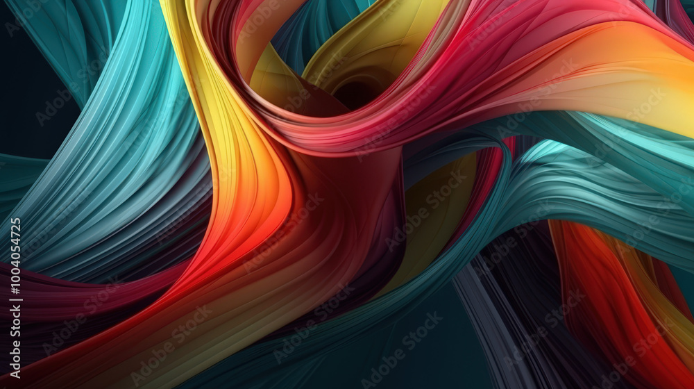 Fototapeta premium Rainbow colored abstract backdrop with organic lines and shapes