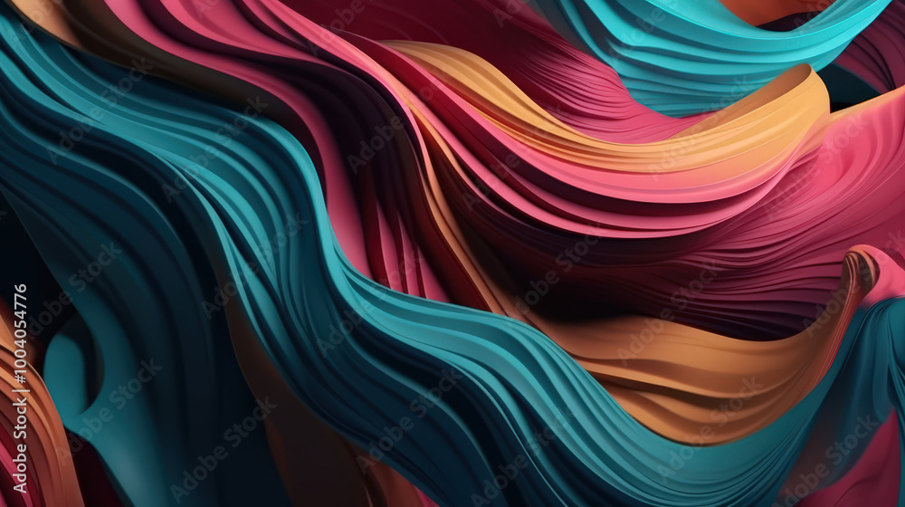 Fototapeta premium Rainbow colored abstract backdrop with organic lines and shapes