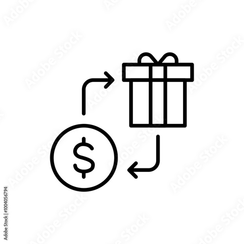 Referral program outline icons, minimalist vector illustration ,simple transparent graphic element .Isolated on white background