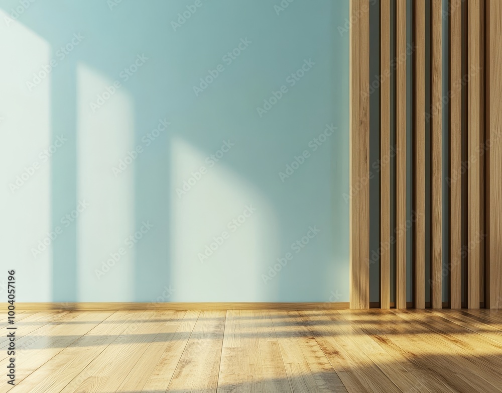 An empty style with a green background and wooden wall decor. An empty style with a green background and wooden wall decor.