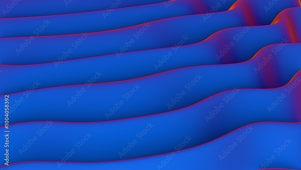 Obraz premium Abstract wavy pattern with smooth blue tones and subtle red accents..