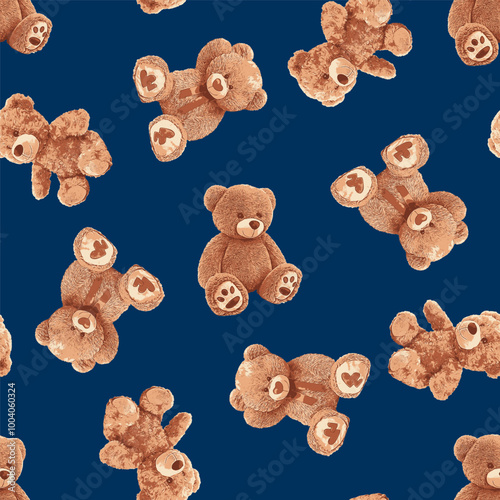 Seamless Cute Teddy Bears Pattern 241002