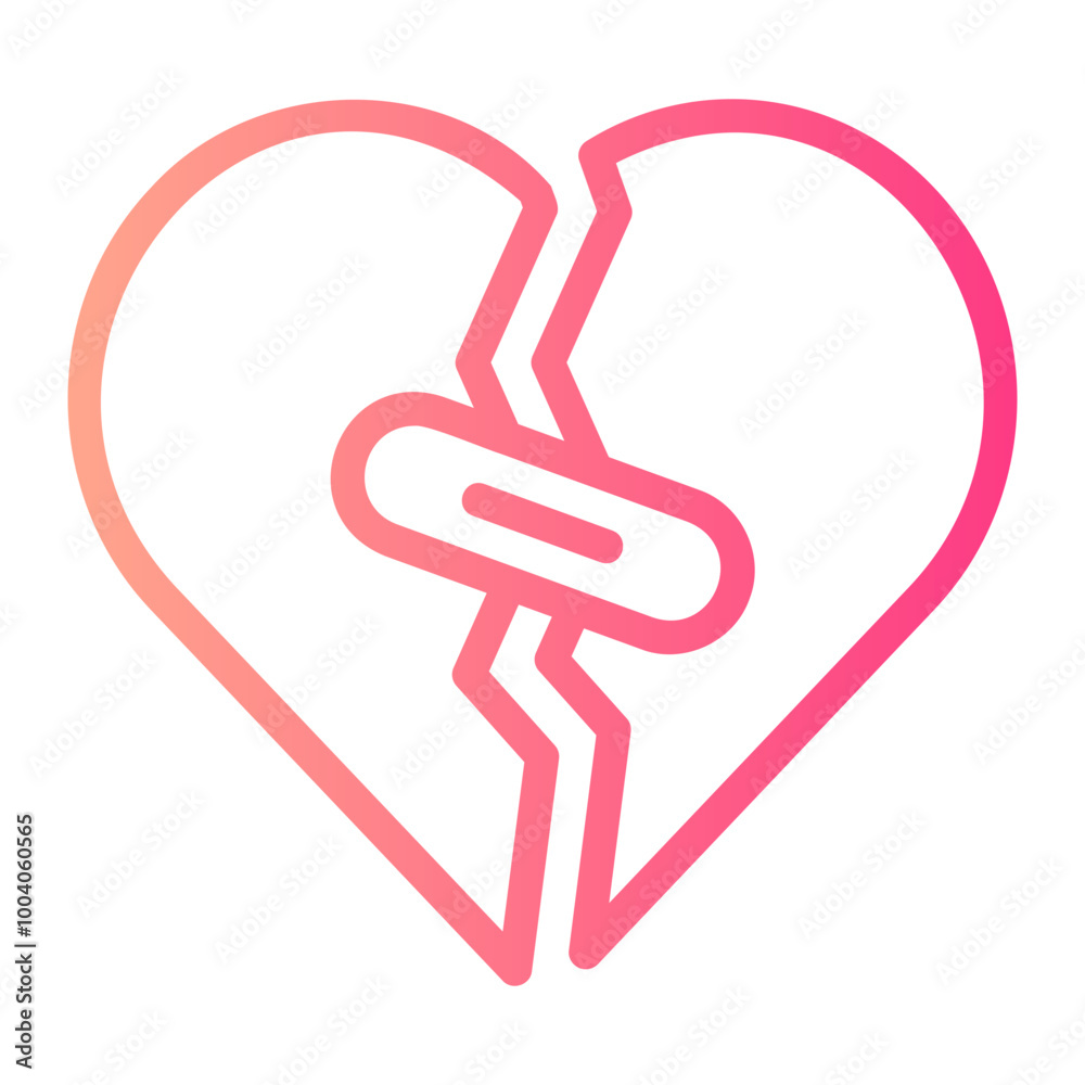 broken heart gradient icon broken heart gradient icon