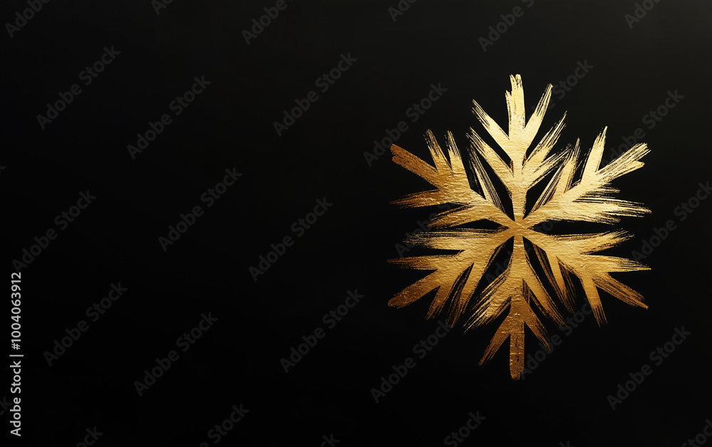 Christmas invitation card with golden snowflake on dark background, symbolizing elegance of winter and festive holiday season Christmas invitation card with golden snowflake on dark background, symbolizing elegance of winter and festive holiday season
