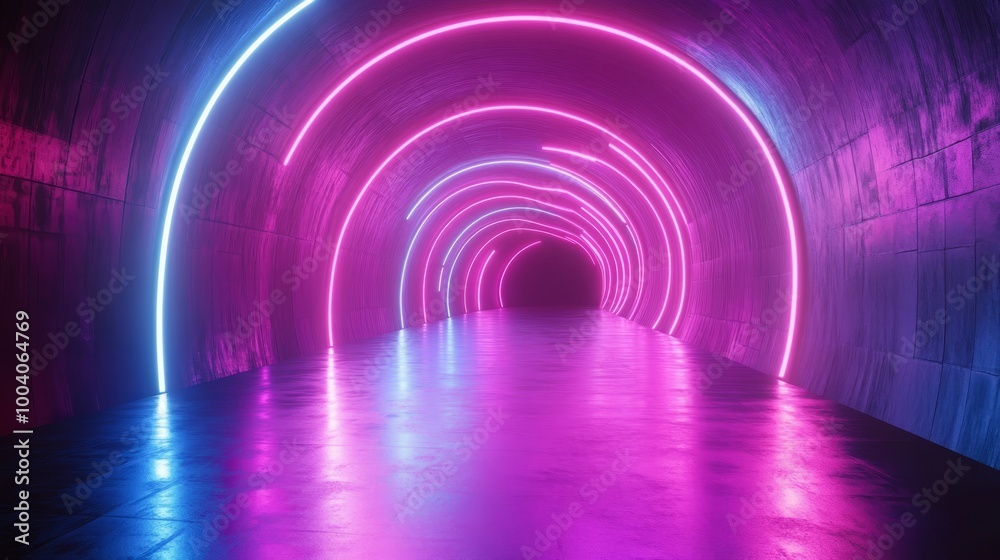Abstract Futuristic Neon Background with Glowing Ascending Lines Abstract Futuristic Neon Background with Glowing Ascending Lines