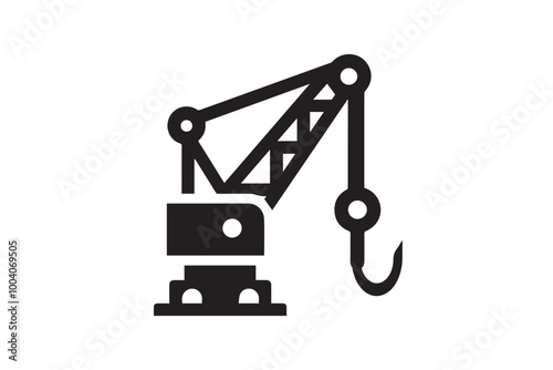 crane hook vector silhouette isolated in white background