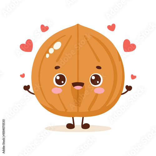 Walnut Food Eat Meal Cuisine Animation Kawaii Character
