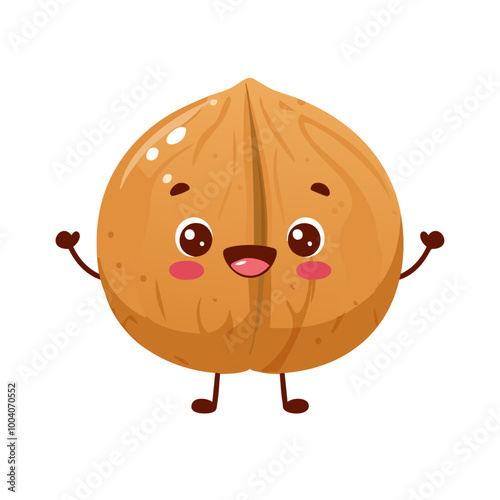 Walnut Food Eat Meal Cuisine Animation Kawaii Character
