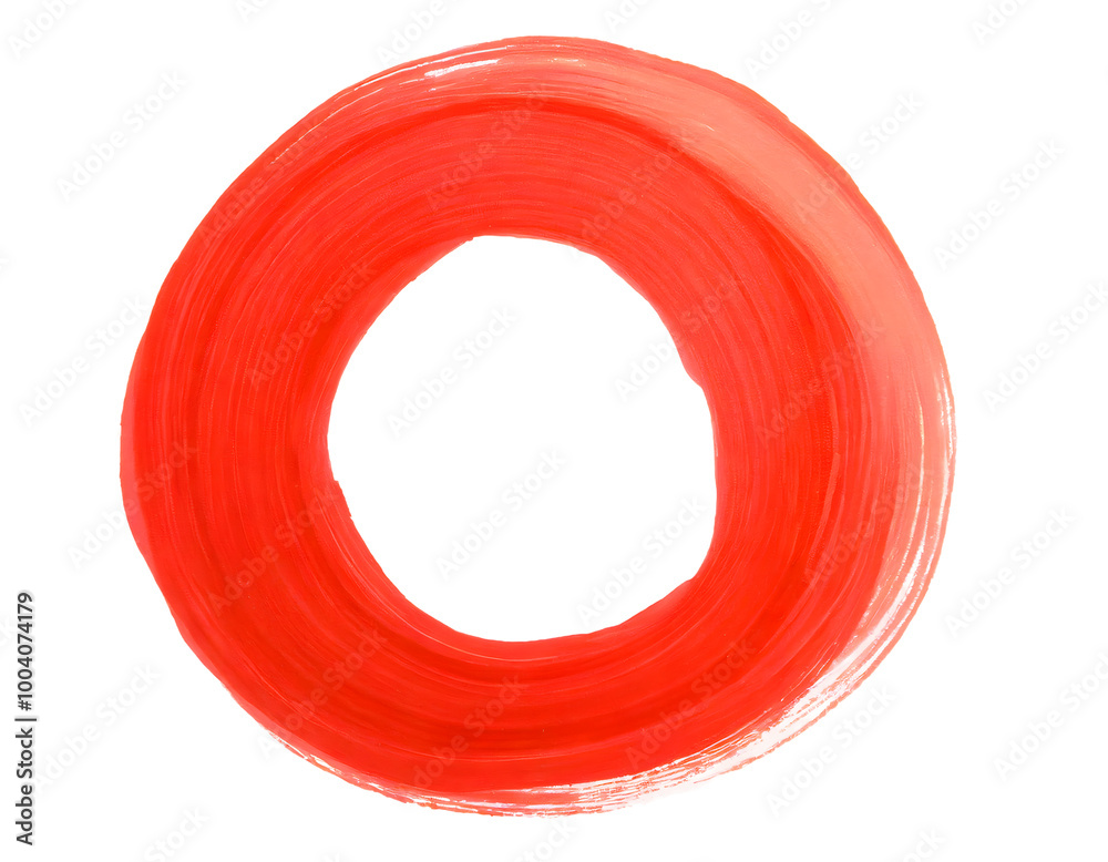 red circle brush stroke marker highlighter on a white isolated background. Generative AI. red circle brush stroke marker highlighter on a white isolated background. Generative AI.