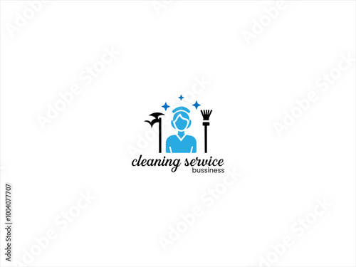 Maid service logo.The logo could feature minimalistic icons such as a gleaming broom, shining star, or bubbles, symbolizing cleanliness and efficiency. 