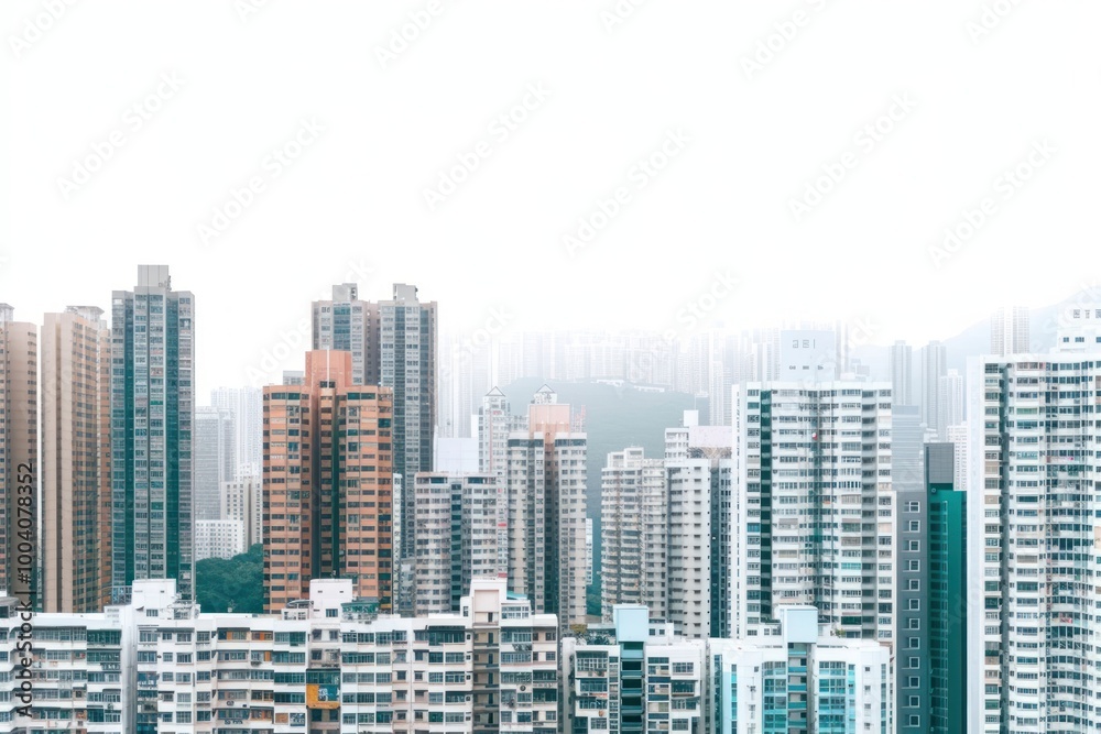 Fototapeta premium Apartment in Hongkong architecture cityscape building.