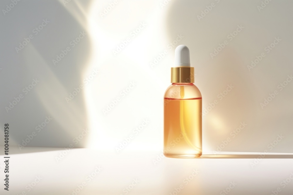Naklejka premium Simple serum cosmetics perfume bottle.