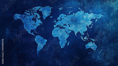 Abstract world map on blue