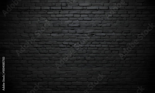 A black brick wall with horizontal rows of bricks