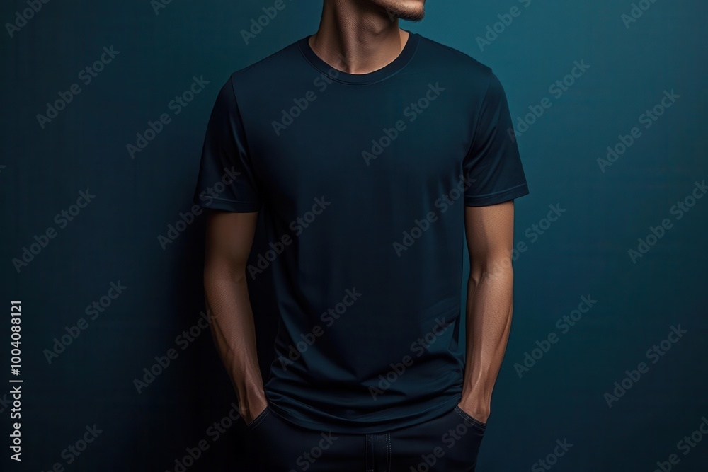 black tshirt displayed against a minimalist background featuring ai generative technology designs emphasizing modern fashion trends and innovation in clothing design black tshirt displayed against a minimalist background featuring ai generative technology designs emphasizing modern fashion trends and innovation in clothing design